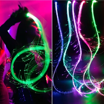 RGB led събирам за танци, акумулаторна оптични влакна светещи хлысты за танци в друг режим