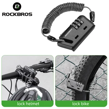 Rockbros официален Мини-Заключване за Каска с кражба спирачка Заключване, Ultralight Гъвкав Велосипеден Заключване, 3-Цифрен номер на Пропуск, rd-Замък, Част от Замъка Мотоциклетни Шлем