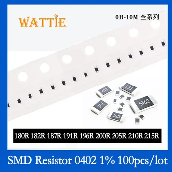 SMD резистор 0402 1% 180R 182R 187R 191R 196R 200R 205R 210R 215R 100 бр./лот микросхемные резистори 1/16 W 1.0 mm * 0,5 мм
