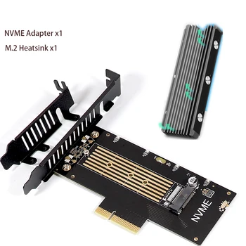 SSD-адаптер NVME M. 2 за PCIe 4,0 3,0, карта за разширяване на PCIe X4 M2 64 Gbit/s за настолен КОМПЮТЪР, PCI-E Full Speed с алуминиев радиатор
