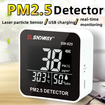 SW-825 PM 2,5 Детектор SW825 Цифров ФПЧ2.5 Сензор Метър Мини Преносим Измервателен Уред Професионален Мониторинг на Въздуха в реално Време