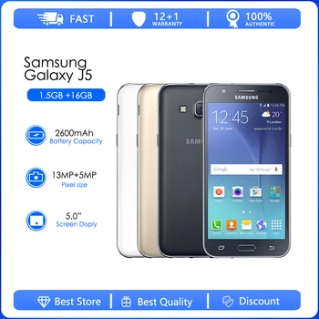 Samsung Galaxy J5 Възстановени-Отключени J500H/J500F с две SIM-карти Отключени мобилен телефон с 5.0 инчов LCD екран и четырехъядерным процесор 1,5 GB оперативна памет, 16 GB ROM