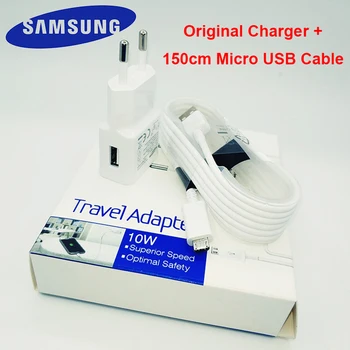 Samsung Galaxy USB Зарядно EU 5V 2A Стенен адаптер, Micro USB Кабел, За да S6 S7 Edge A3 A5 A7 2016 NOTE 5 4 3 j1 j6 plus j7 j5 j4 A10