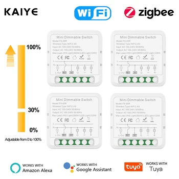 Sasha WiFi ZigBee Smart Dimmer Switch Модулен Ключ Smart Control Life Led Светлини с Регулируема Яркост Работи с Алекса Google Home