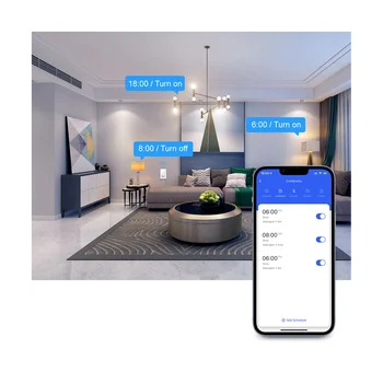 Sasha Бразилия WiFi Интелигентен ключ с розетка, сензорен прекъсвач за умен дом, стенен прекъсвач, който работи за Google Home (W1)