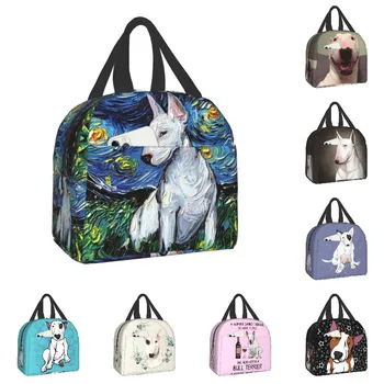 Starry Night Bull Terrier-Bolsa de almuerzo против aislamiento térmico para mujer, fiambrera portátil multifunción, bolsa de almace