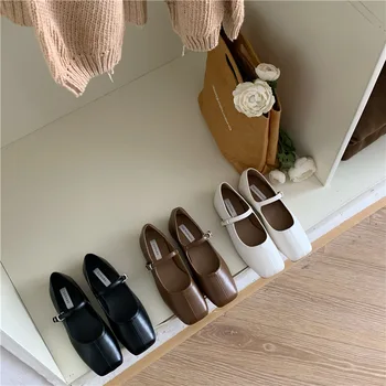 Tacones/Обикновено дамски обувки на ток 2023 есента, Новата Японска Елегантни Дамски обувки на нисък Ток, Френски тънки обувки в стил Ретро, Универсална Пола, Дамски обувки