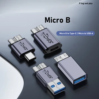 USB Адаптер C за MicroB Конвертор USB Type C Женски в MicroB мъжки 10 gbps 45BA