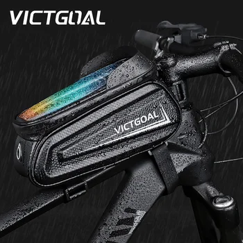 VICTGOAL Велосипедна чанта калъф телефон Калъф Рамка на Предната Тръба Водоустойчив 7-Инчов Сензорен екран Велосипедна чанта МТБ Аксесоари за Автомобилния Велосипеди