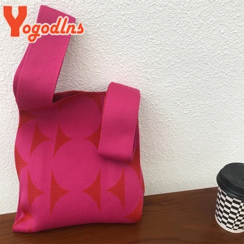 Yogodlns Нова вязаная чанта, модерна чанта ръчна изработка, женствена чанта за отдих, вязаная плажна чанта, торби за многократна употреба за пазаруване