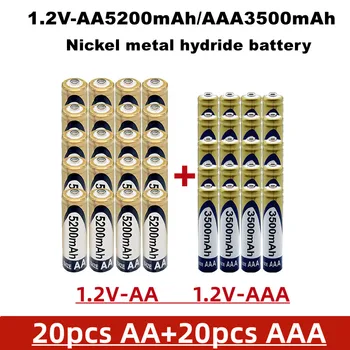 Акумулаторна батерия Aa + ааа 1,2 В, 5200 mah / 3500 mah, изработени от никел-металлогидрида, подходящ за детски играчки, часовници и т.н., се продава в опаковки