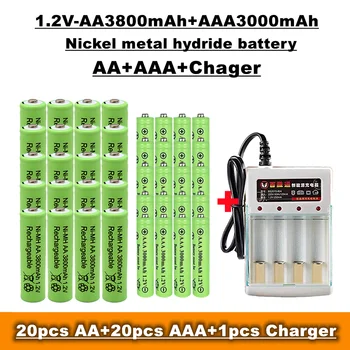 Акумулаторна батерия тип АА + ААА, 1.2, 3800 ма / 3000 mah, се използва за продажба на дистанционни управления, играчки, радиоприемници и зарядни устройства