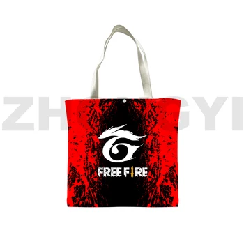 Аниме Free Fire Garena, чанта-тоут, Модни Множество чанта за пазаруване, Мъжки И дамски чанти, Голяма чанта през рамо, 3D игра Free Fire, холщовая чанта