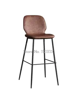Бар стол лесен луксозен iron арт РЕТРО и модерен прост бар стол Nordic Home Ресторант задни бар стол