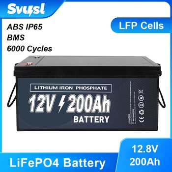 Батерия SVYSL 12,8 v 200AH Lifepo4 с литиево-железофосфатом BMS за Лодки на АВТОБУСА, Устройство на Слънчевата енергия, ПРОЗОРЦИ, електрически инструменти
