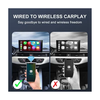 Безжична Android Auto CarPlay Адаптер pack 5 Ghz WiFi CarPlay Ключ за кабелна колата CarPlay Преобразуване кабелна, безжична, A