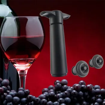 Винарска помпа с 2 тапи, Герметизирующее средство за запазване на бара, Аксесоари за бар, Вино, тапи, Запазването на вино свеж, Вакуумно-охлаждащи