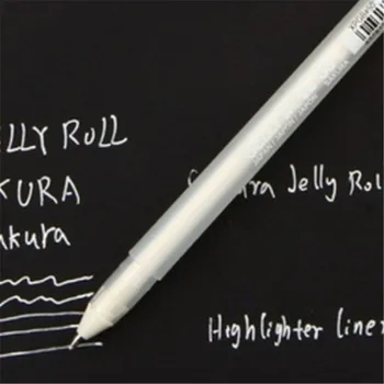 Висококачествен Гел писалка Унисекс с Бяло мастило 0,8 мм, подарък за децата, Канцеларски материали, Обучението учебни пособия за студенти