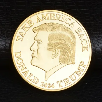 Възпоменателна монета на Доналд Тръмп 2024 година Ще възстановим Америка В БОГА, на КОГОТО МОЖЕМ да ВЯРВАМЕ, са подбрани Сувенирни колекция
