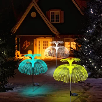 Външни соларни лампи във формата на медузи, led градински фенери, декоративни осветителни тела