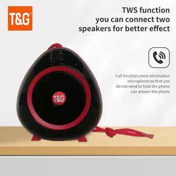 Говорител TG514 Bluetooth 5.3 Преносим мини безжична звукова панел субуфер Открит вътрешен високоговорител Подкрепа TWS TF карти, FM радио