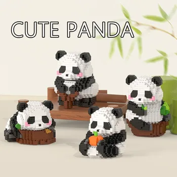 Гореща Разпродажба на най-Новите Микро-строителни блокове Kawaii Panda Life, Скъпа модел на животното, Нано-Мини-Тухли, статуетка, детски играчки, Подаръци За Рожден Ден дядо коледа