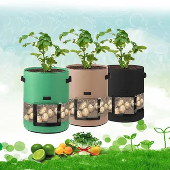 Градински инструменти, чанти за отглеждане на картофи с прозорец, Нов дизайн, чантата за отглеждане на картофи в оранжерии, чанта за отглеждане на зеленчуци, Хидратиращ градина