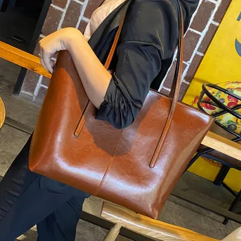 Дамска чанта от естествена кожа с голям капацитет, чанти-тоут, чанта през рамо от телешка кожа 01-GN-zpstdl