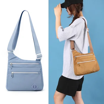 Дамски ежедневни чанта през рамо, Однотонная найлон висококачествена чанта за всеки ден Или дамска чанта-месинджър за пазаруване и пътуване