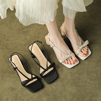 Дамски обувки BEIJIANI на черно ток 6 см, Женски сандали 2023, Офис елегантни дамски обувки на ток на Едро 1658-2