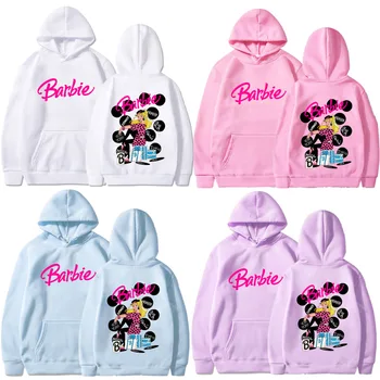Дамски руното hoody кукли Барби с джоб на съвсем малък, аниме Kawai, Нова hoody в стил хип-хоп, Harajuku, Пънк, Дрехи, Свободен пуловер