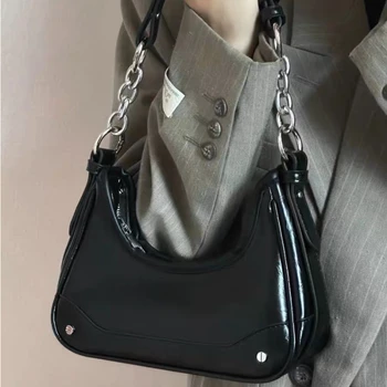 Дамски чанта под мишката Винтажного дизайн, лесни за дамски чанти през рамо от изкуствена кожа, обикновен женски портфейл, чанта-месинджър