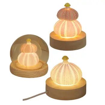 Декоративни Настолни лампи Мини-Настолна лампа във формата на Миди, нощно шкафче, Нощна лампа с дървена Основа, Празничен Тенис на подарък за Рожден Ден, Нестандартен, Настолна лампа