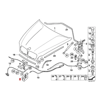 Детайли за Ключалки Заключване Предния Капак на колата 51237178753 За BMW E70 X5 E71 E72 X6 2008-2014 Притежателя на Капака на Цилиндъра заключване на Капака