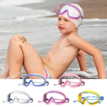 Детски очила за плуване с ясна визия, очила за водни басейна, Детски очила за плуване с защита от uv, Меки фарове за очила за деца