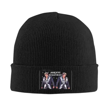 Джони Холидей рок-музика на френски певец Вязаная капачка Бини Зимни шапки топли улични шапки за мъже и жени
