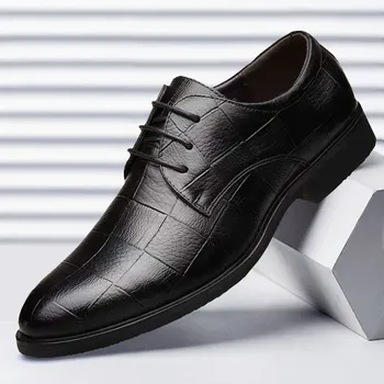 Дизайнерски обувки 2023, Пролетно новост, мъжки корейската версия, Британското бизнес рокля, Кожени обувки, Ежедневни обувки, Работни обувки