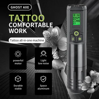 Дръжка машини за татуировки безжичен максималният капацитет на батерията кухи чаши мотор преносим татуировки, перманентен грим машина за боди арт 
