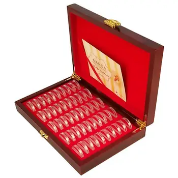 Дървени кутии за монети за колекционери, Высокопрозрачный титуляр за монети с подплата, Дървена витрина за една незабравима колекция През 50