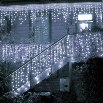 ЕС/САЩ Plug коледна гирлянда led завеса icicle светлини ред празник осветление, Сватба на открито, градина, декорация на улицата