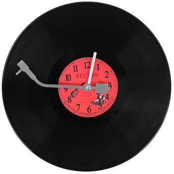 Европейски Ретро Носталгия Ултра-тихи часове, Vinyl плоча, Индивидуалност, Стенни часовници, Кафе-бар, Декоративни стенни часовници