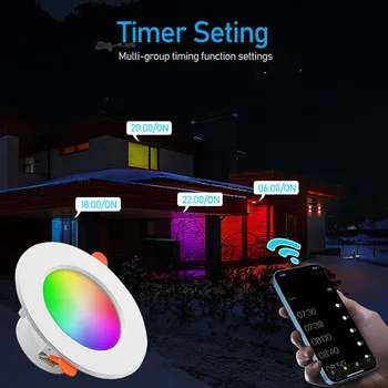 Една кръгла лампа Sasha, енергоспестяващ led цветен хирургична лампа, съвместим с Bluetooth, управление на мобилен телефон за Алекса Google Home