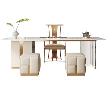 Една проста комбинация от чаено маса и стол от леката луксозна каменна плоча, лесно лукс и високо качество