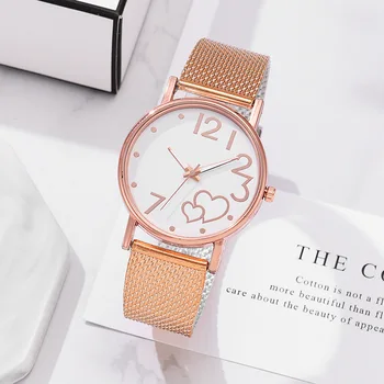 Елегантни Дамски часовници със сърце от розово злато, лесен темперамент, студентски водоустойчиви Дамски часовници на високо ниво, женски