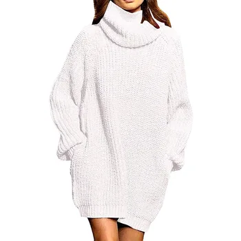 Жена пуловер 2023, Есен /Зима, Нов модерен пуловер-поло с дълъг ръкав за крайградски пътувания, вязаный пуловер големи размери
