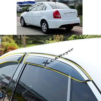За Hyundai Solaris Accent 2006 2007 2008 2009 2010 2011 Стикер на колата Пластмасово стъкло, Вятърна козирка, за защита от дъжд/Слънце, отдушник