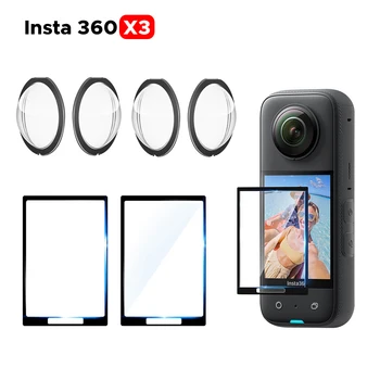 За Insta360 X3, предпазни лещи и екран, защитен капак от закалено стъкло с резервни стикери, аксесоари Insta 360