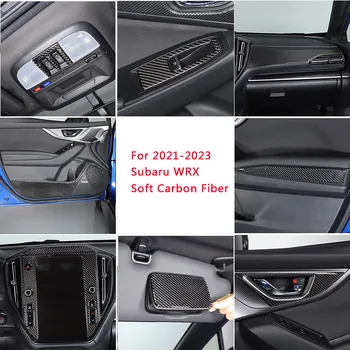 За Subaru WRX 2020-23 мека панел за защита на вратата на колата от удари от въглеродни влакна, етикети върху централната контролен панел отвътре и отвън аксесоари