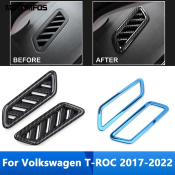 За Volkswagen T-Roc TROC 2017-2021 2022 карбон Преден Горен Климатик отдушник Капачка Тапицерия Аксесоари За Стайлинг на Автомобили