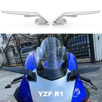 За Yamaha YZF R1 2020 2021 2022, Нови аксесоари за мотоциклети, Огледало за обратно виждане, Предното крило, Регулируеми Въртящи се Странични огледала